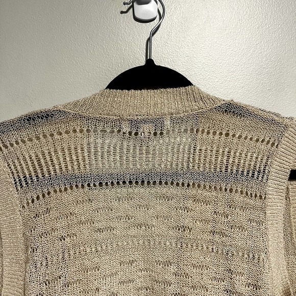 Knox Rose Knit Longline Cardigan Drapey Open Knit Long Duster Tan 1X - Picture 6 of 13